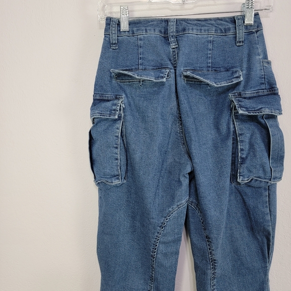 Fashion Nova Denim Flap Pocket Joggers Size XS - Picture 9 of 15